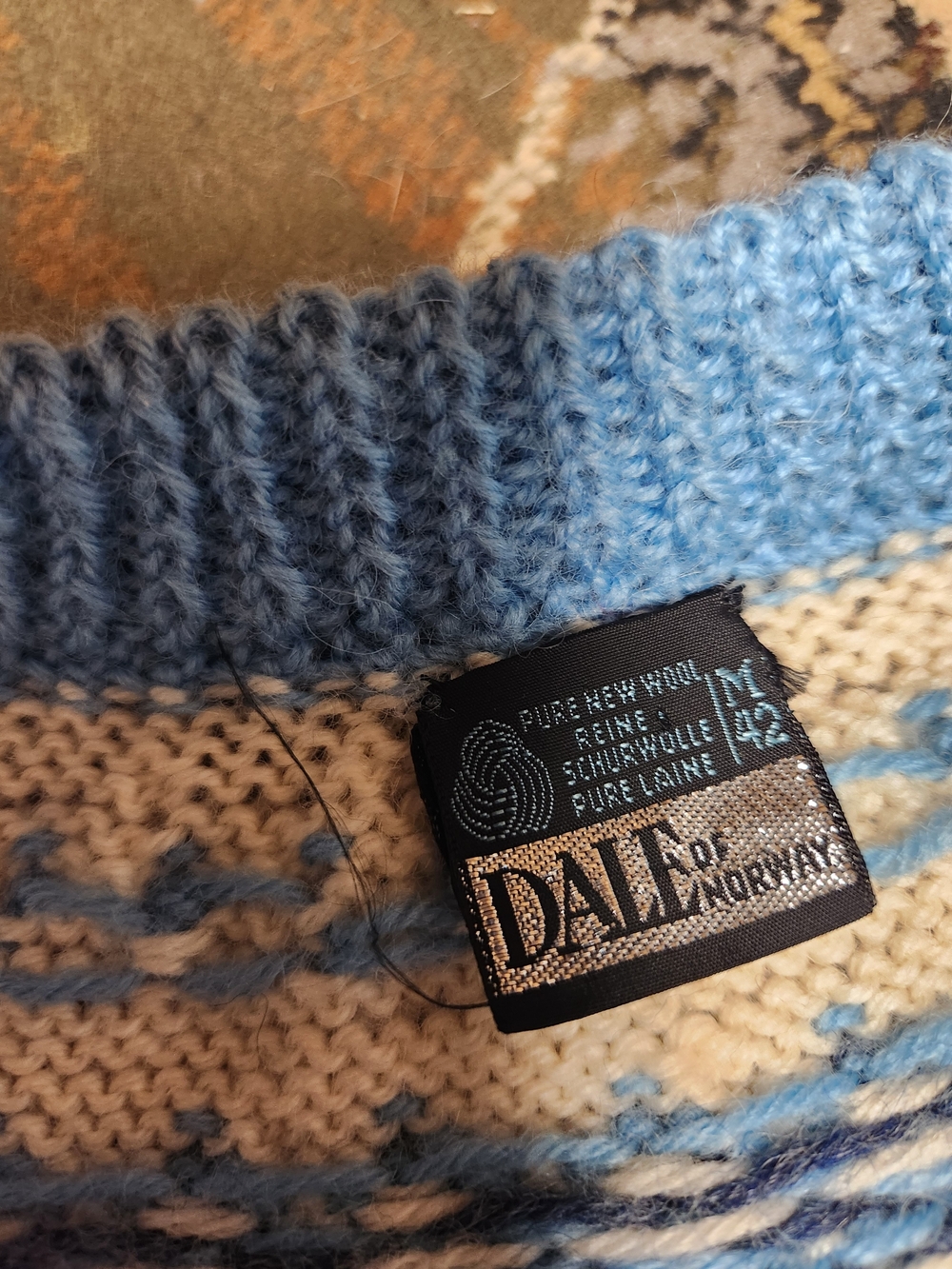 Dale of Norway Light Blue and White Fair Isle Wool Cardigan - Picture 10 of 14